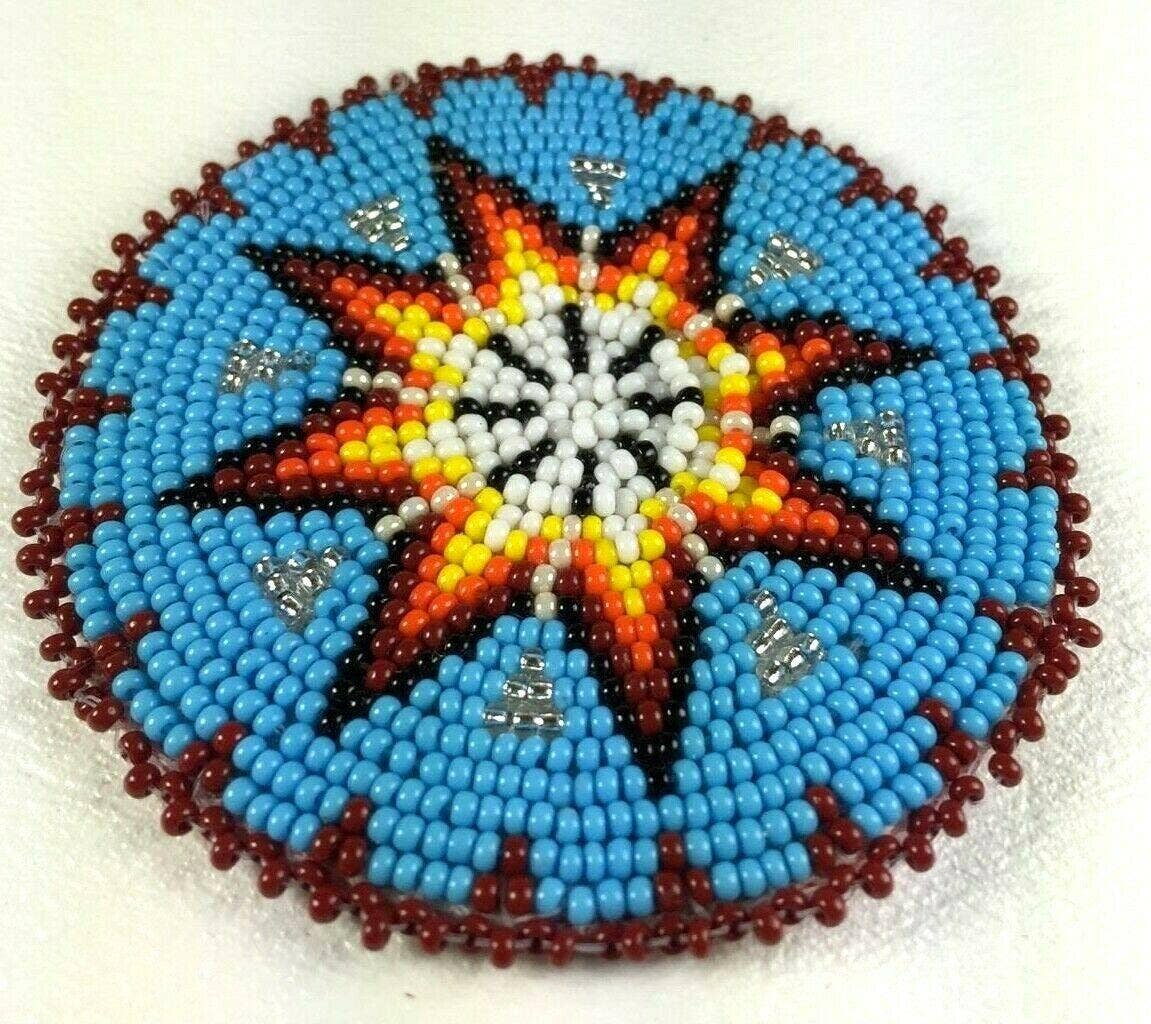 BEADS CORNER – Großhandel Bastelset – Native Style Handmade Türkisblau Stern Perlenapplikationen Rosette Q53/153