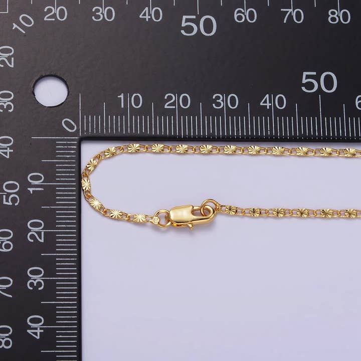 Aim Eternal - Wholesale Link & Chain Necklace - 18"/20"Gold Filled 1.5mm Sunburst Unique Link Chain Necklace2