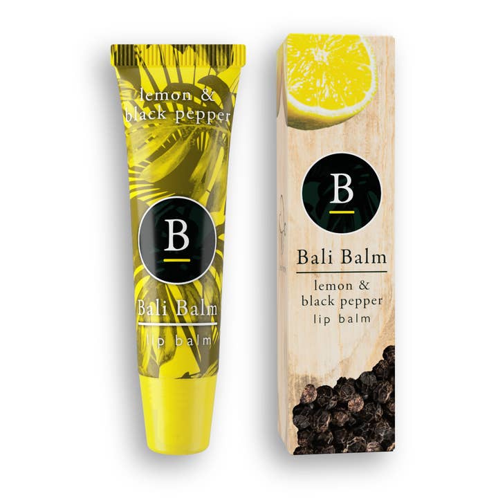 Shea Butter Lemon & Black Pepper Lip Balm | Small Gift for wholesale by Bali Balm