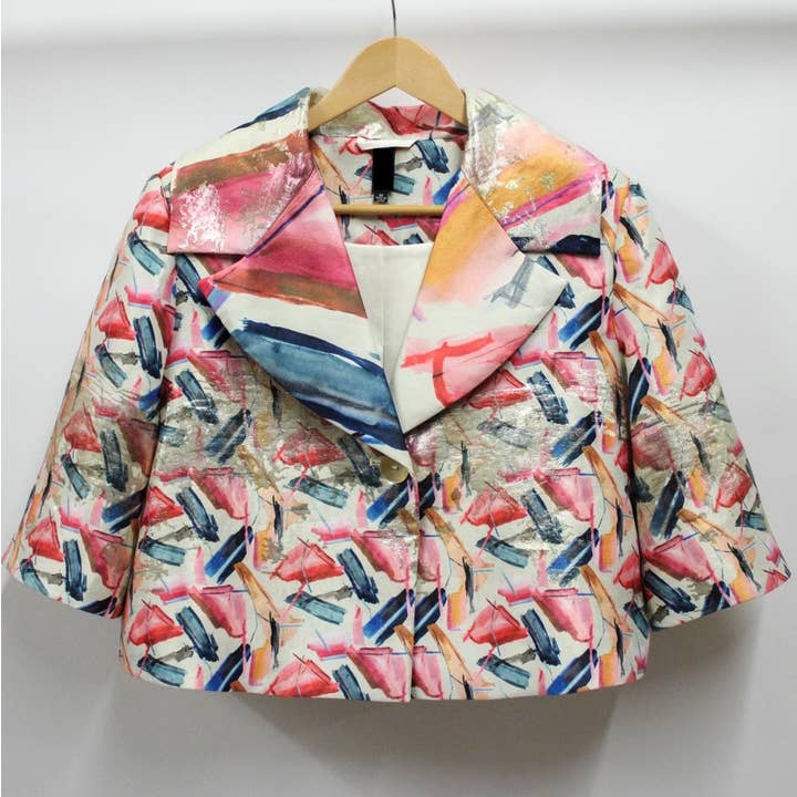 Multi A Colorful Jacquard Bolero Jacket for wholesale on Faire