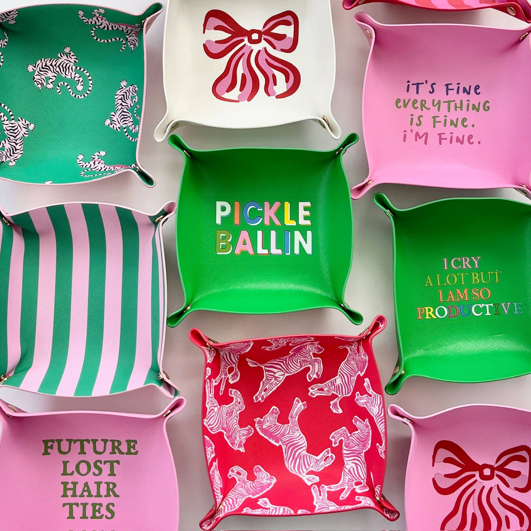 Aspen Lane - Wholesale Decorative Tray - Valentines day gift jewelry trinket tray pink orange stripe4