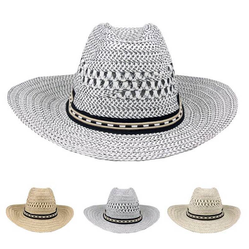 Deluxe Import Trading - Wholesale Straw Hat - Unisex - Cowboy Hats - 4 assorted colors0