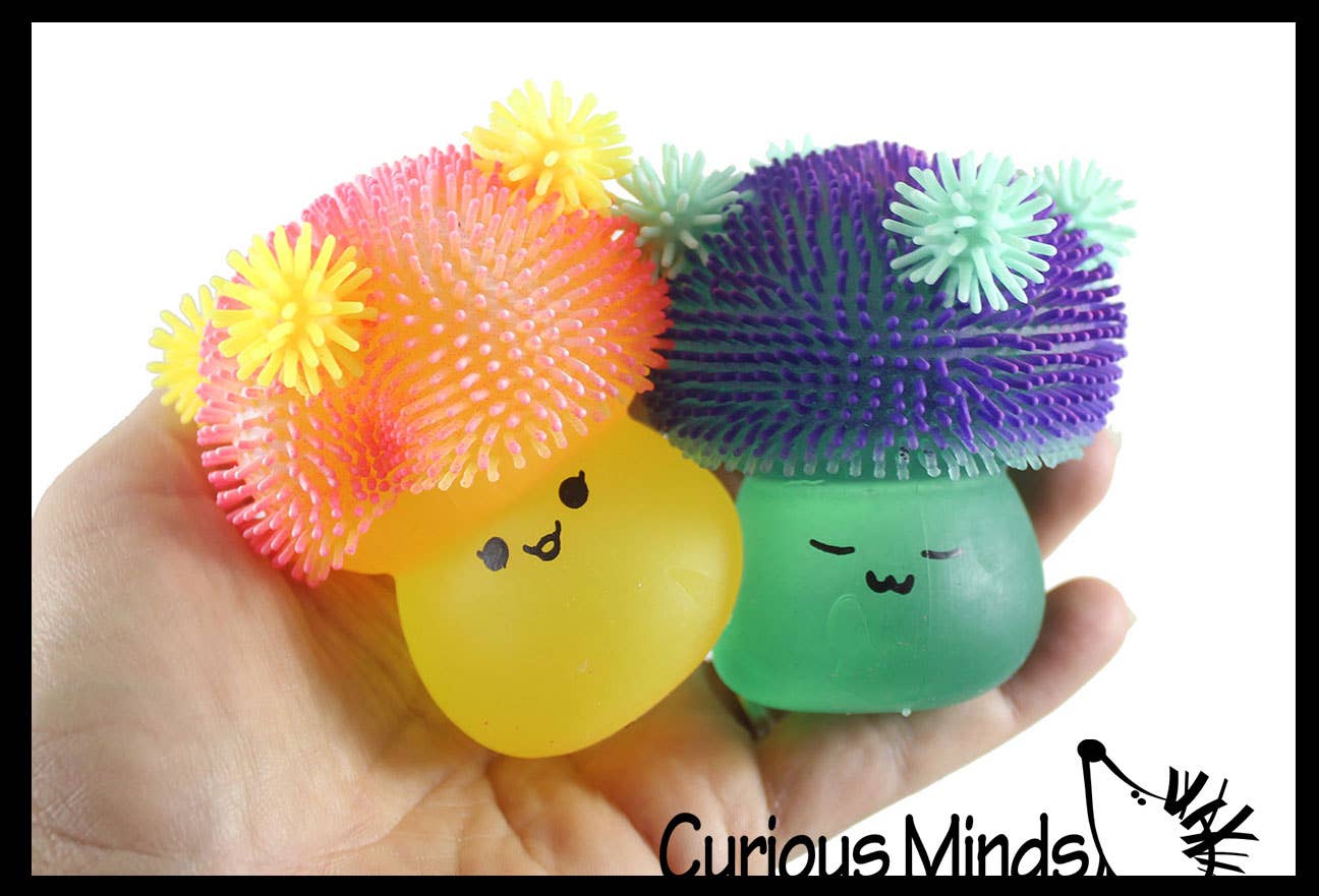 Curious Minds Toys - Wholesale Fidget Toy - Kids - 1 Mushroom Sugar Puffer Ball - Thick Glue/Gel Syrup Molasses15