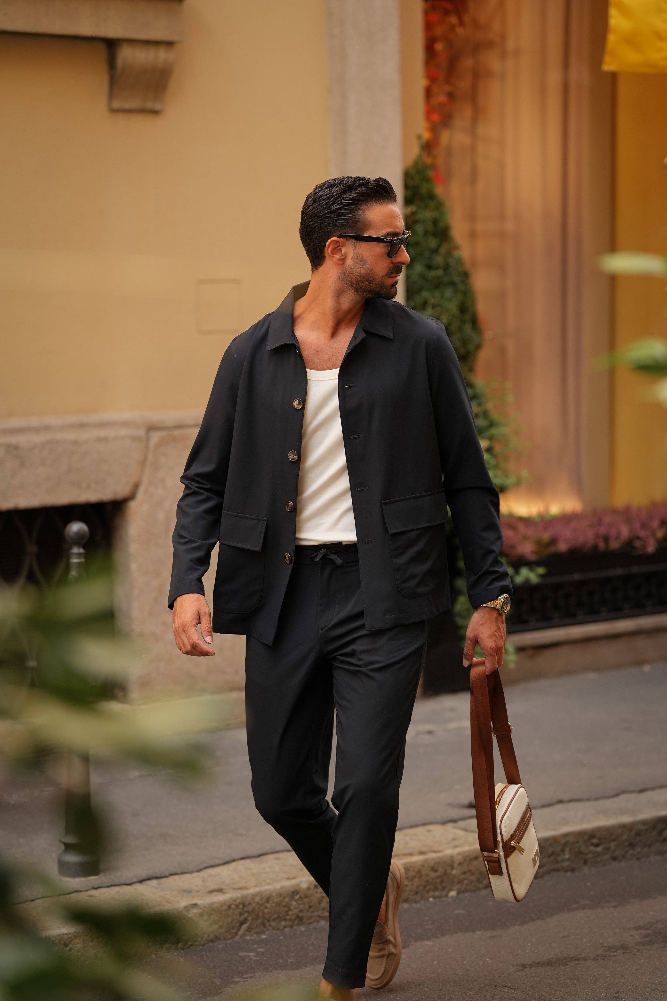 DONATO – Großhandel Hemdjacke/Shacket – Herren – Marineblaue Hemdjacke2