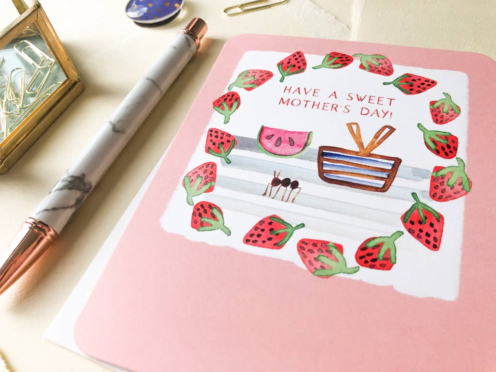 Paper Loop | Hand-Painted Greeting Cards - Wholesale Mother's Day Card - Cute Mother's Day Card, Boho Picnic Whimsical Illustration2