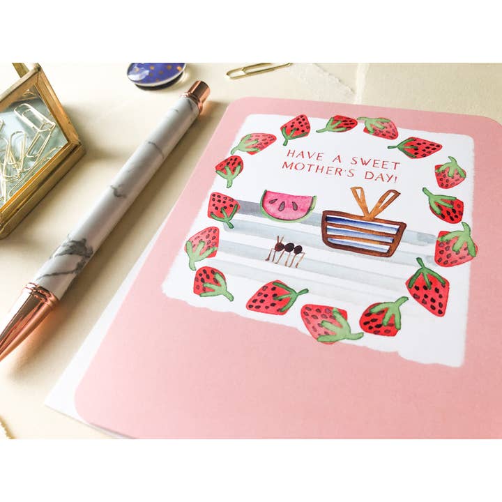 Paper Loop | Hand-Painted Greeting Cards - Wholesale Mother's Day Card - Cute Mother's Day Card, Boho Picnic Whimsical Illustration2