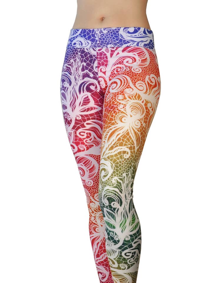 Rainbow Lace - High Waist Leggings for wholesale by Comfy Yoga