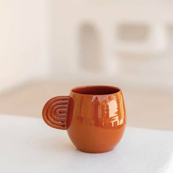 Caneca cerâmica âmbar - Terracotta por atacado de Oustao