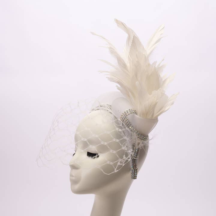 KaKyCo - Wholesale Fashion Headband - Women's - Feather, Rhinestone, Crinoline Embellished Headband | AJ849H19