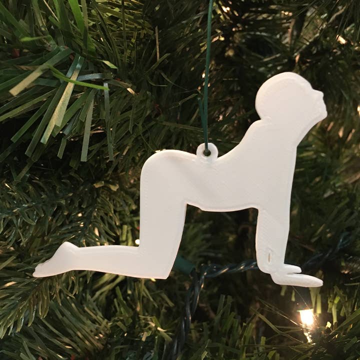 Yoga 109 Ornament - Plastic (White) for wholesale by Economy Ornament