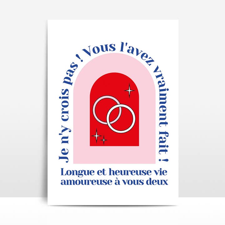 Wedding engagement card, couple, congratulations, love rings for wholesale by Lemon.lemoff