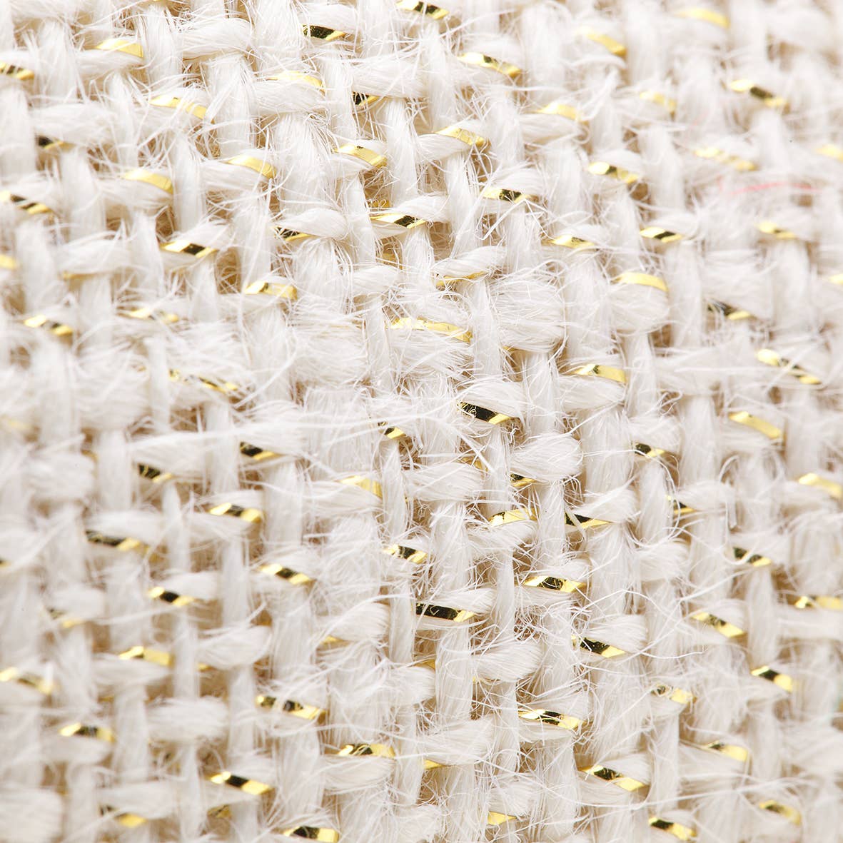 La Cordeline - Wholesale Ribbon - Gift Wrapping - White Lurex Gold Burlap Ribbon 6cm x 10m2