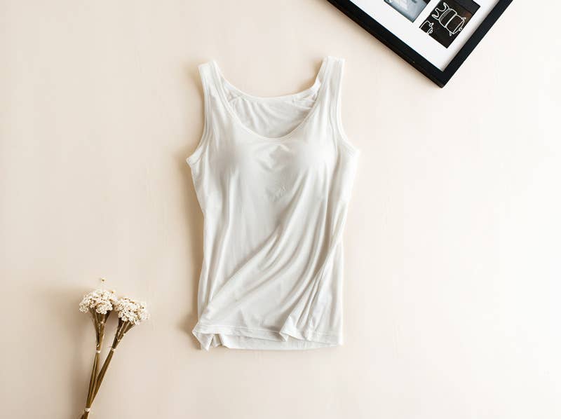 HIDDENBRAND - Wholesale Tank Top - Women's - Essential Basic Soft Modal tank top w built in bra24
