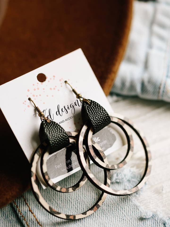 Madera impresa: aros dobles para venta al por mayor de TLD Designs