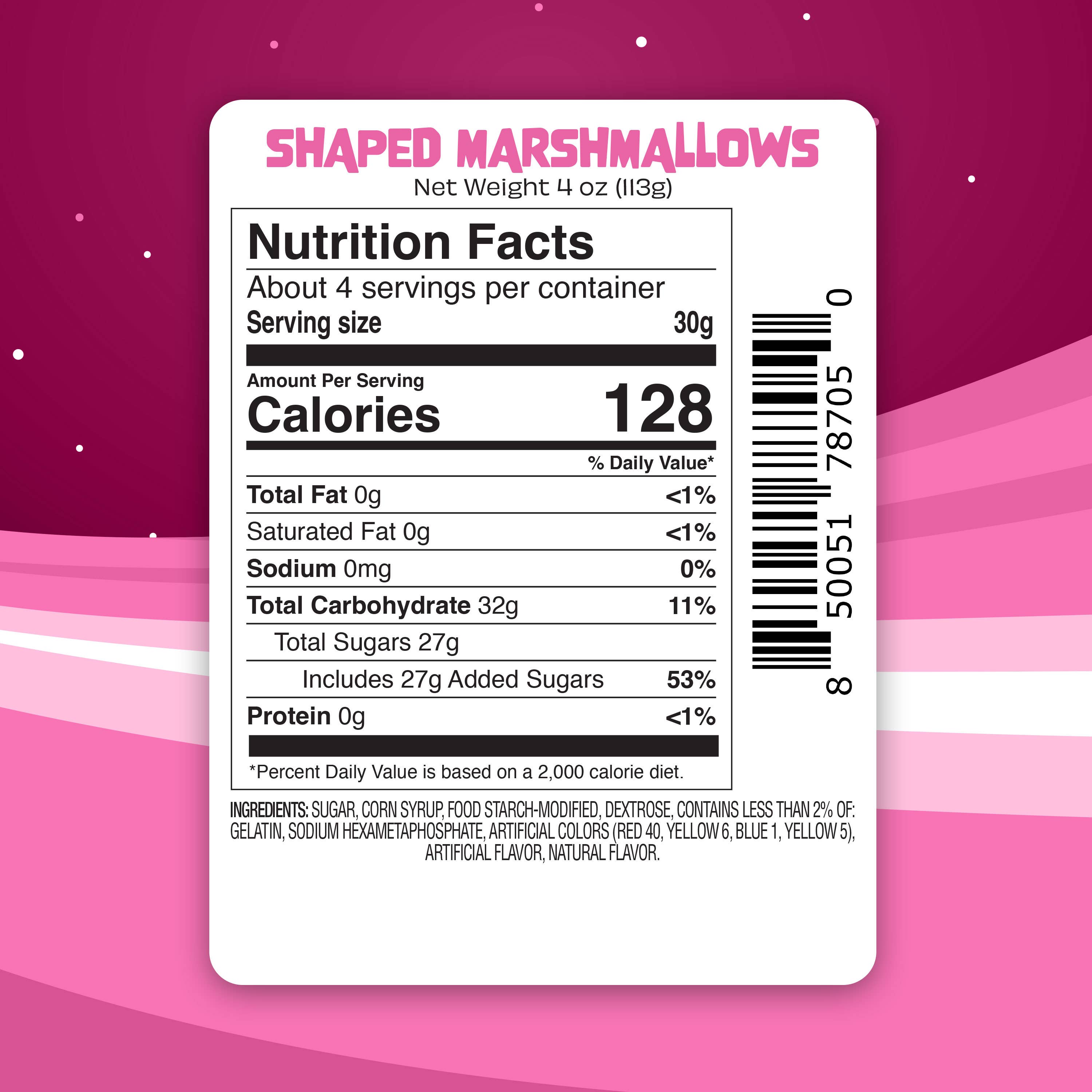 UpTop Treats - Wholesale Marshmallow - Fun Shapes & Colors - Vanilla Dehydrated Marshmallows 4oz3