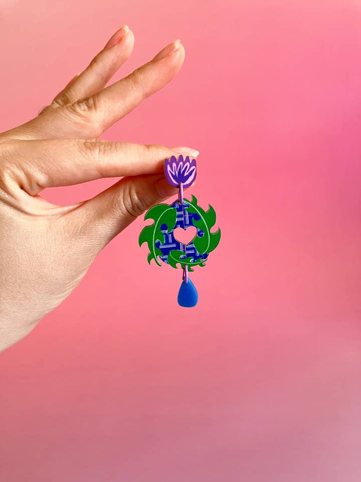 Botanische draagbare accessoires - Disteloorbellen voor wholesale door Westmount Art UK