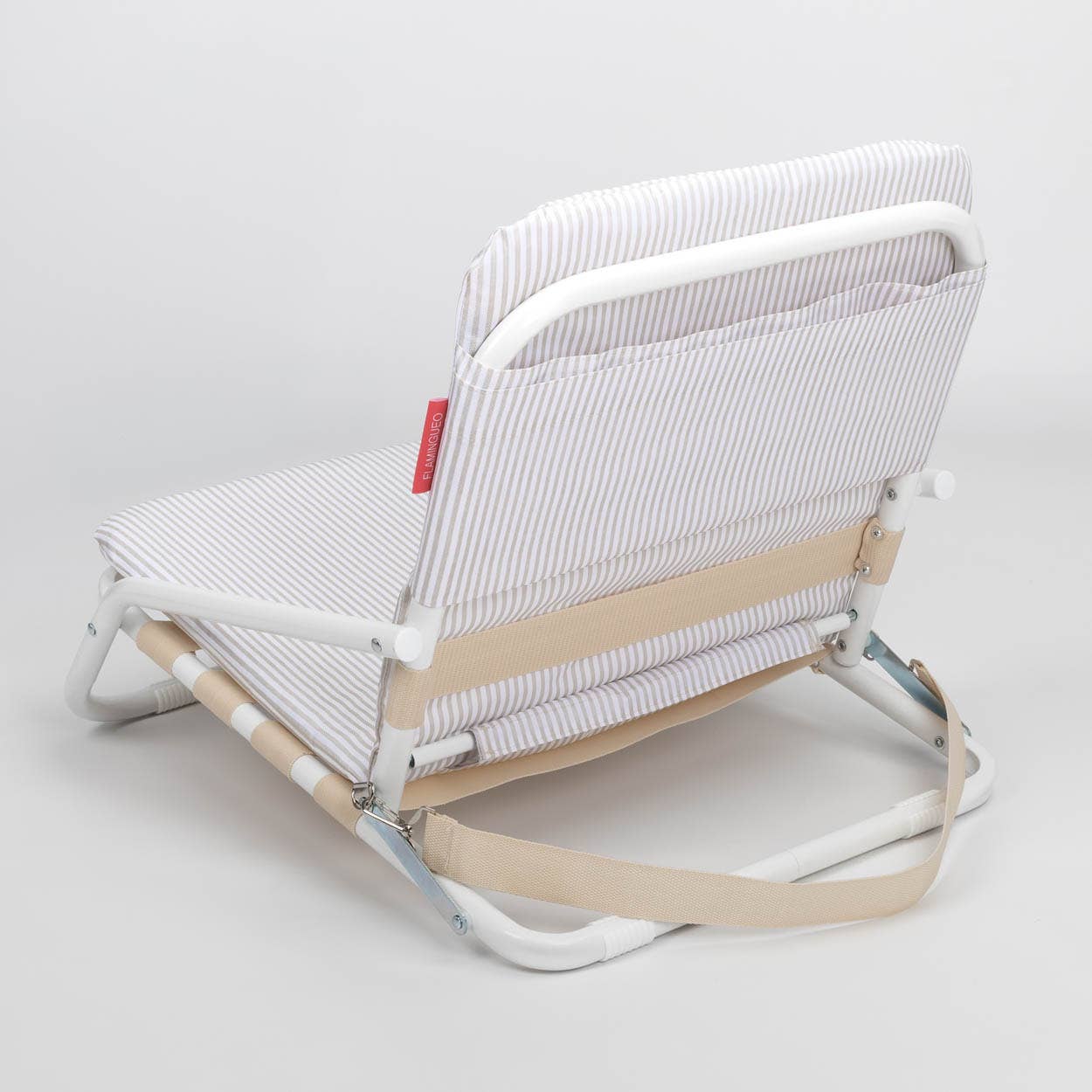 Flamingueo - Vendita all'ingrosso Accessori da spiaggia - Sedia da spiaggia pieghevole Eden con design a righe beige4