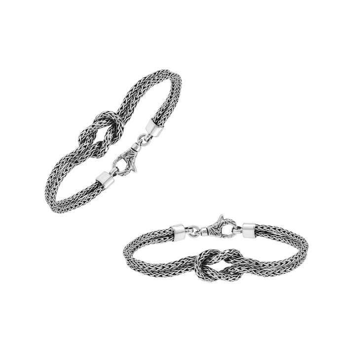 Bracelet Chaîne Double Nœud en Argent Sterling AB-6351-S-2.5MM – Bijoux Artisanaux de Bali en Gros pour la vente par Bali Designs