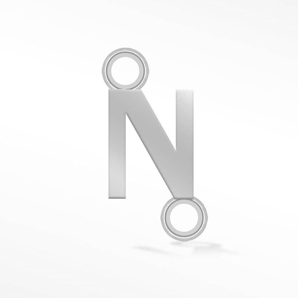 Nina Wynn Pro Shop - Wholesale Individual Charm/Pendant - Wholesale Initial 5mm Sideways Silver Connectors for Permanent Jewelry15