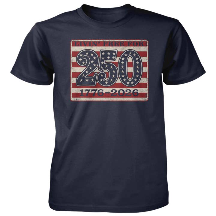 Stars and Stripes 250 - 4.5 oz Cotton T-Shirt for wholesale by American Traditions