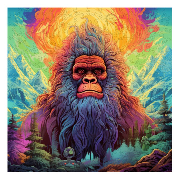 Yeti Yonder Wooden Jigsaw Puzzle 300PC for wholesale by Trippy Puzzle Co