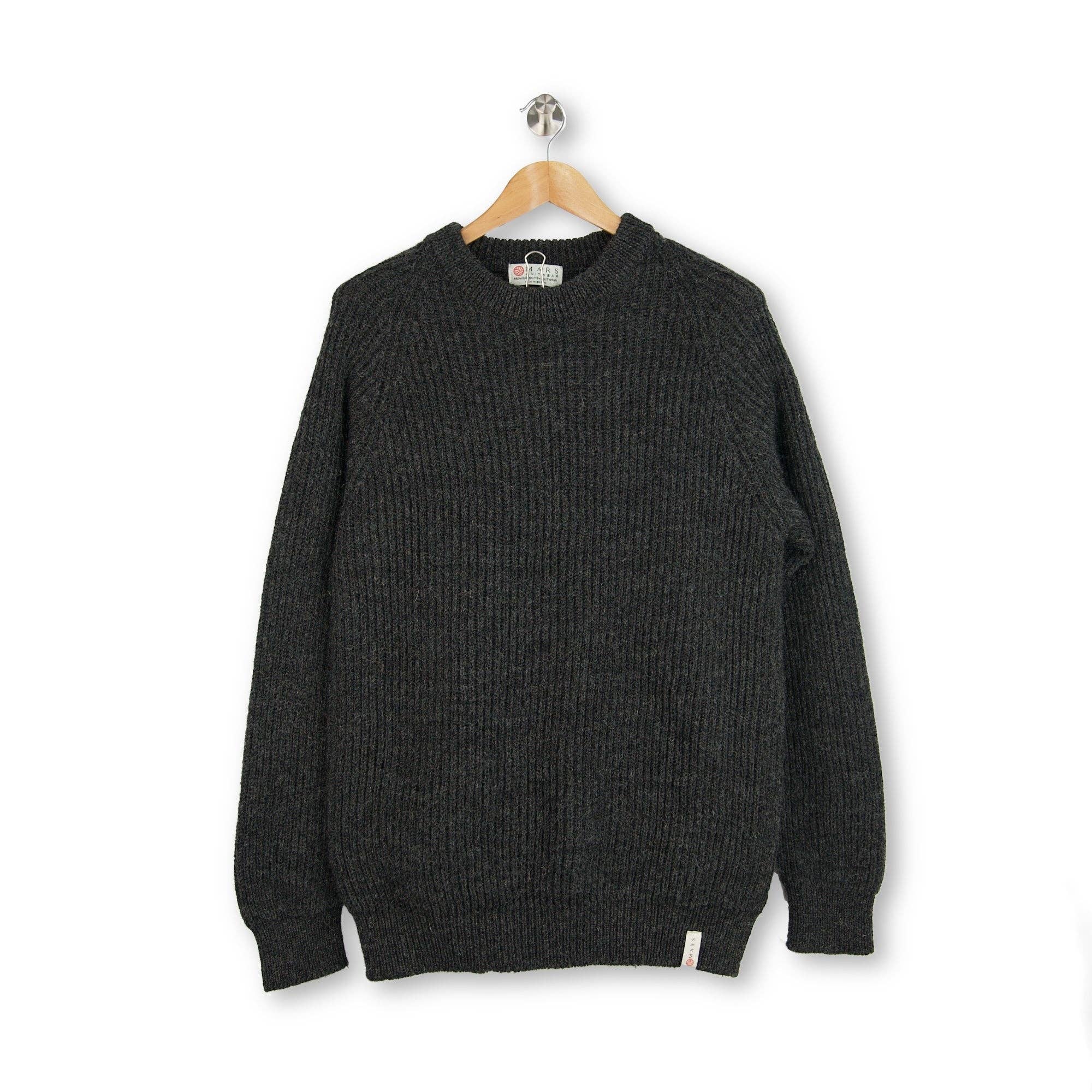 Mars Knitwear - Vente Pull en maille – homme - Laine britannique sans couture - Hawking - Anthracite