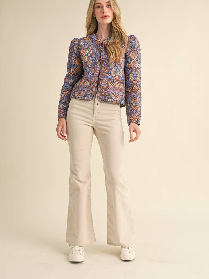 &MERCI - Wholesale Jacket - Women's - EXCLUSIVE PRINT QUILTED PAISLEY PRINT JACKET MJK363417