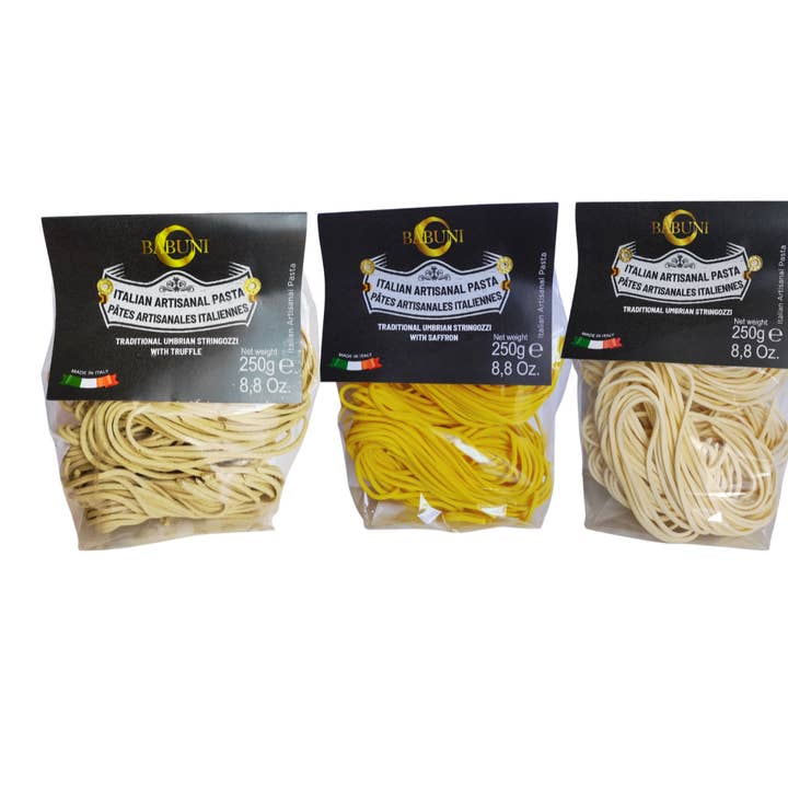 Artisan Spaghetti Combo Pack (Truffle, Saffron, Classic) for wholesale by BABUNI Gourmet & Specialties