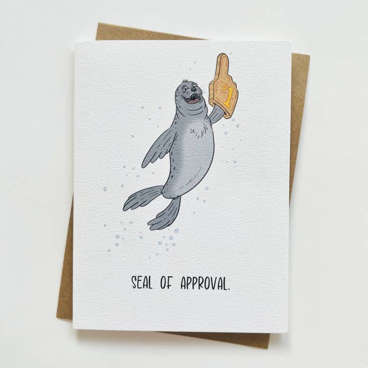 Cute Seal Encouragement/Appreciation Greeting Card for wholesale by Little Cowboy Cards