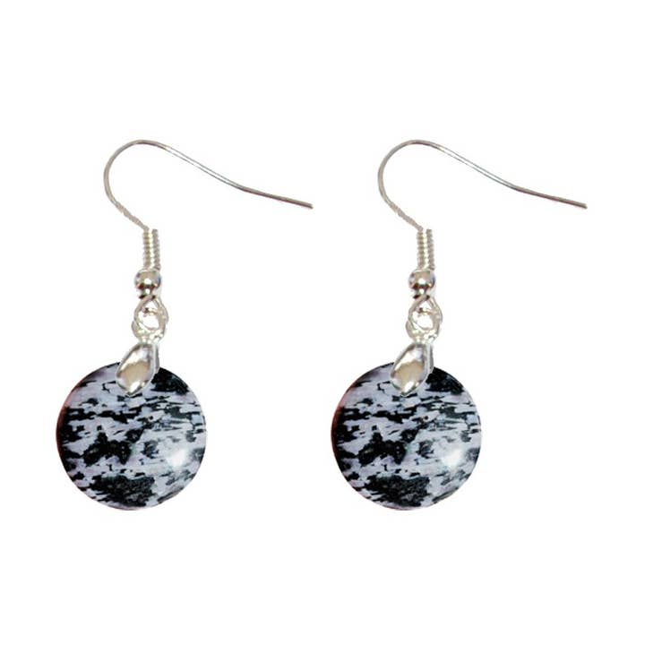 Round Ribbed Gabbro Earrings for wholesale by Artisans de Madagascar