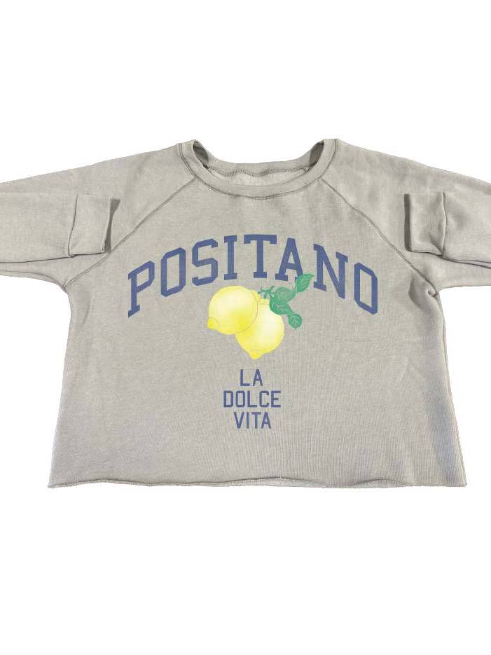 POSITANO LEMON CROPPED PULLOVER for wholesale by Prince Peter Collection