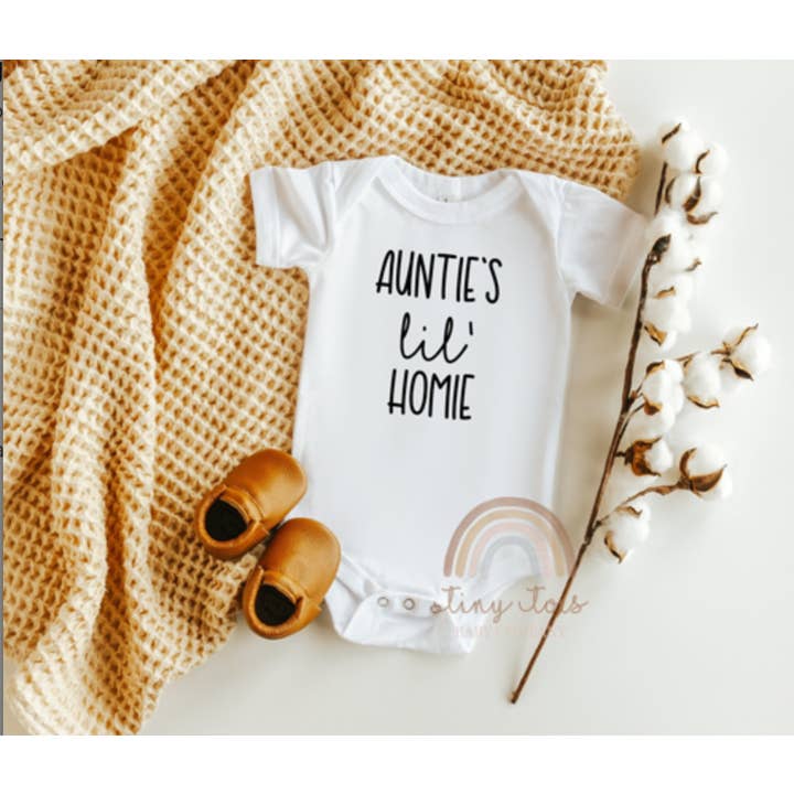 Tiny toes Baby Co - Wholesale Bodysuit (Non-Footed) - Baby - Auntie's Little Homie Baby Boy Bodysuit, Toddler Shirt