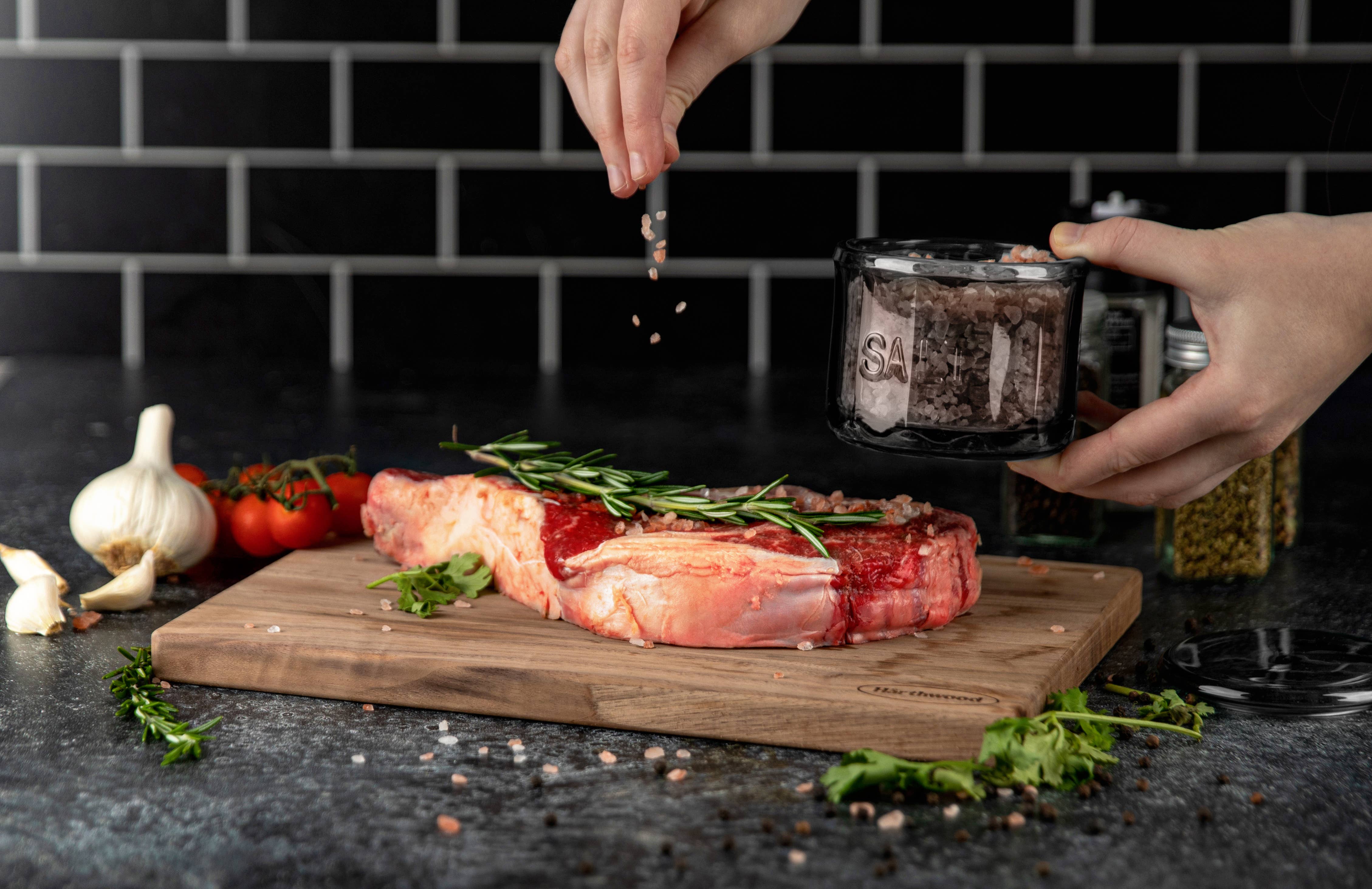 Kook - Wholesale Salt Mill - Kook Embossed Salt Cellar & Lid, Pressed Glass, 10 oz6