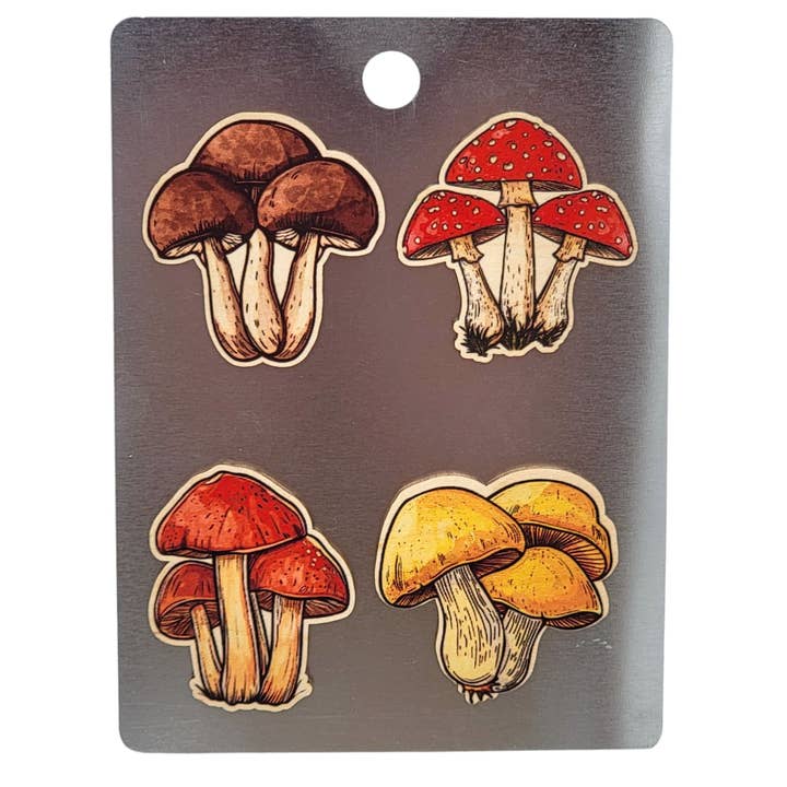 Summer Mushroom Magnet Set - Home Decor for wholesale by Driftless Studios