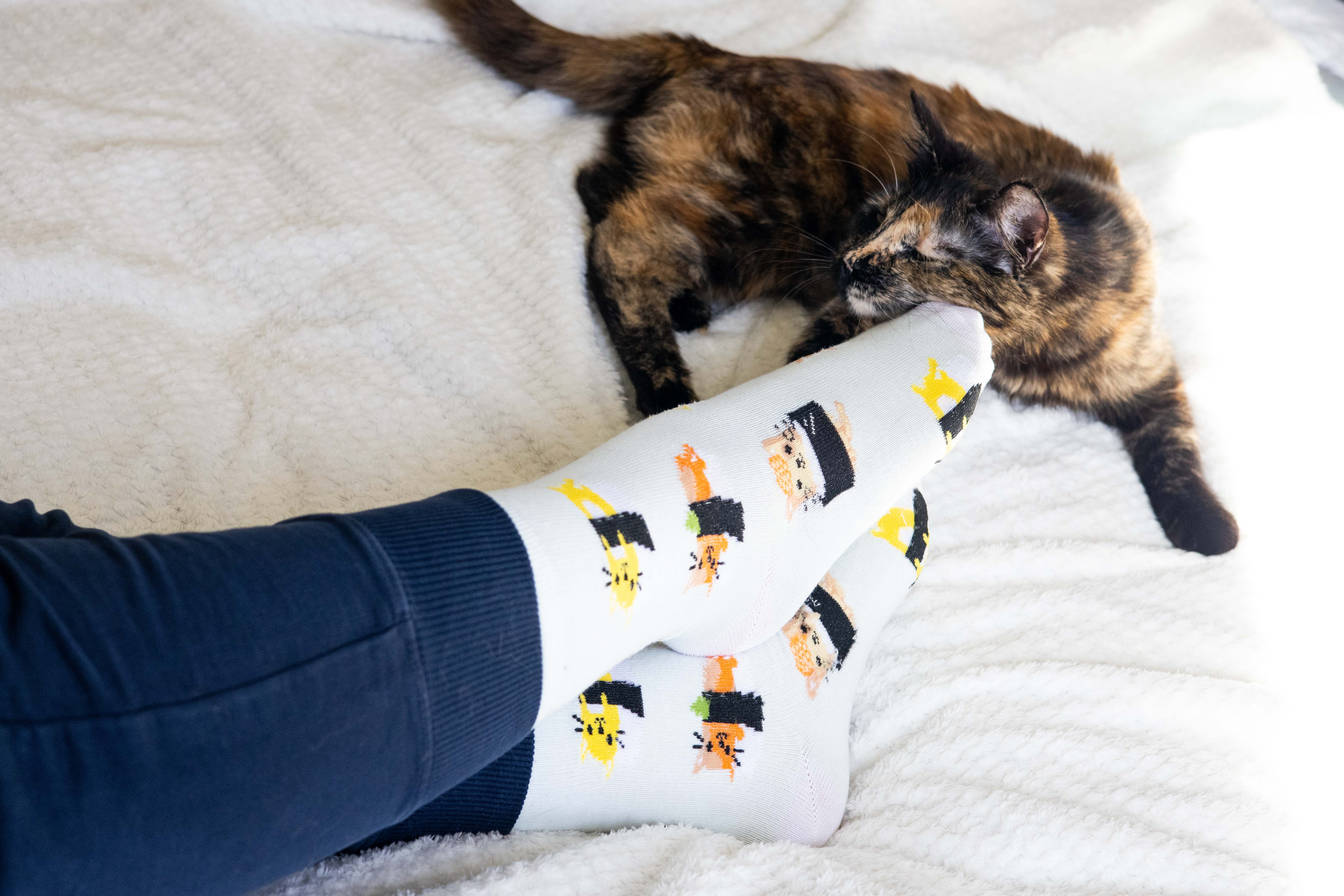 Pearhead - Wholesale Socks - Unisex - Cat Sushi Socks, Pet Owner Apparel, Unisex Crew Socks2