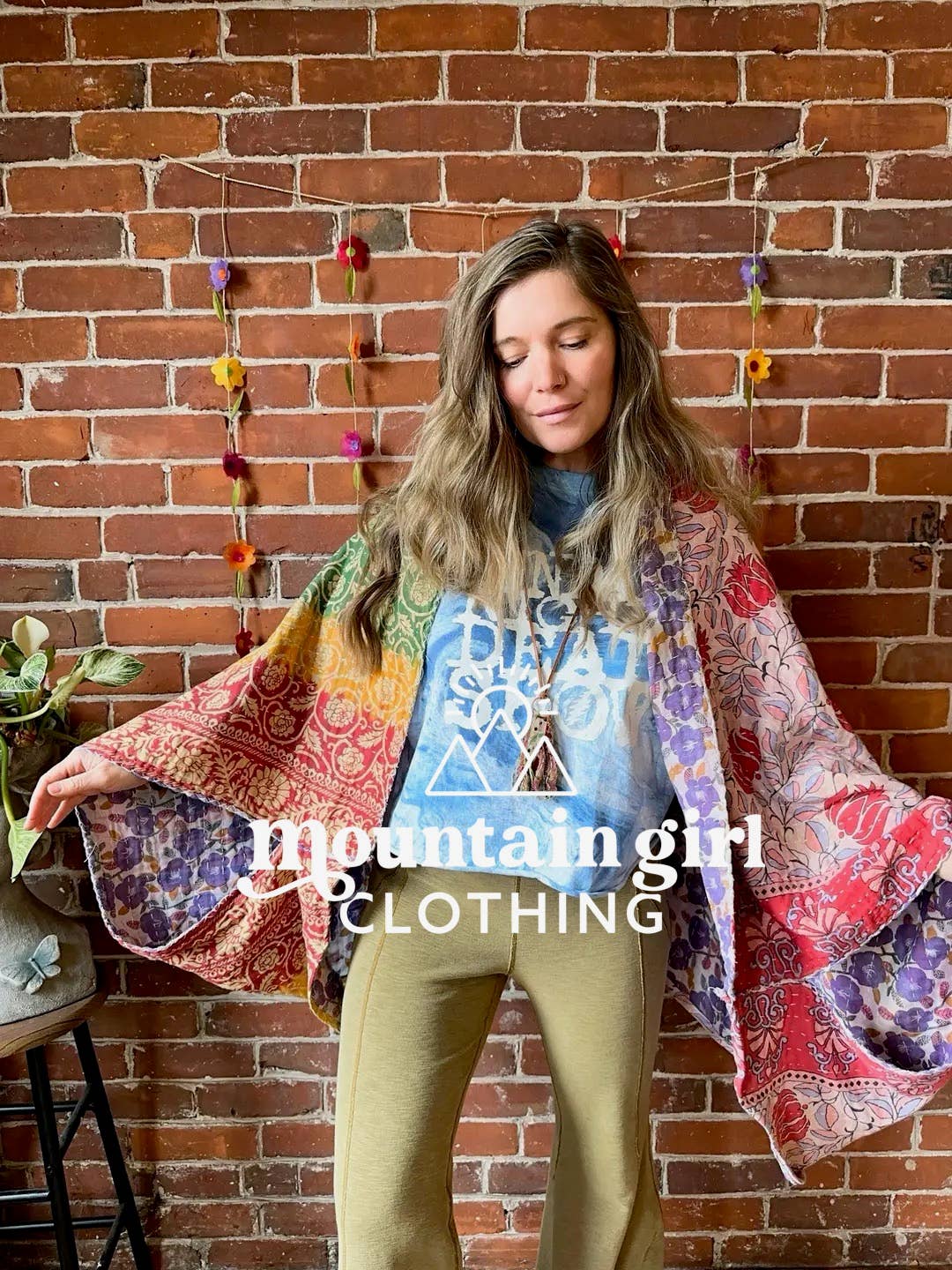 Mountain Girl Clothing - Wholesale Wrap - Women's - Upcycled Reversible Kantha Cocoon Shawl Sweater