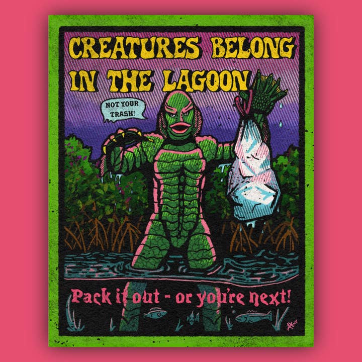 Creatures Belong in the Lagoon for wholesale by Good Trouble Graphics
