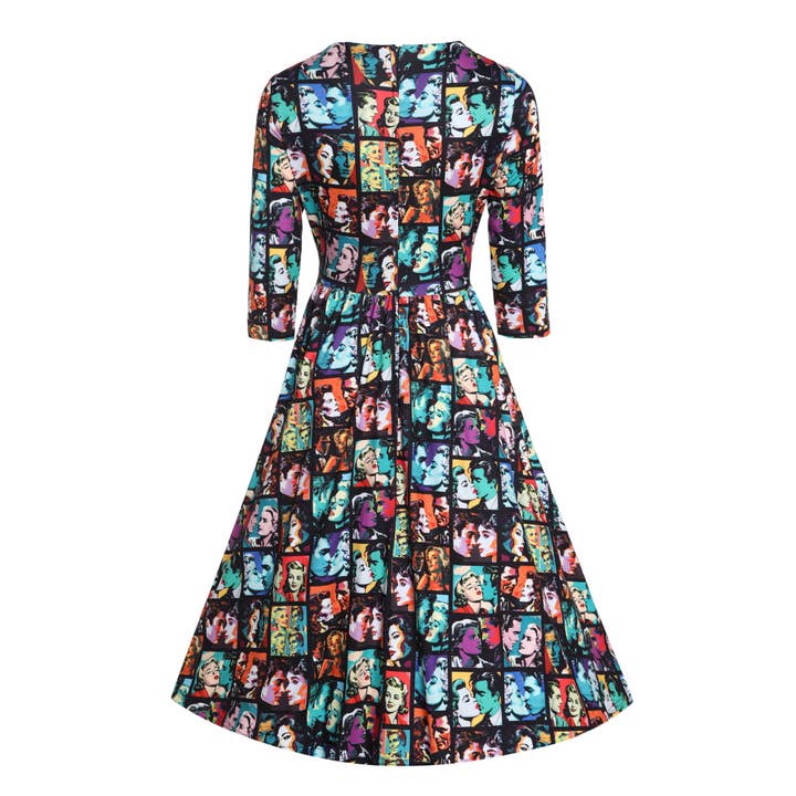 Dolly & Dotty - Wholesale Dress - Women's - Billie Long Sleeved Dress in Black Vintage Comic Print
