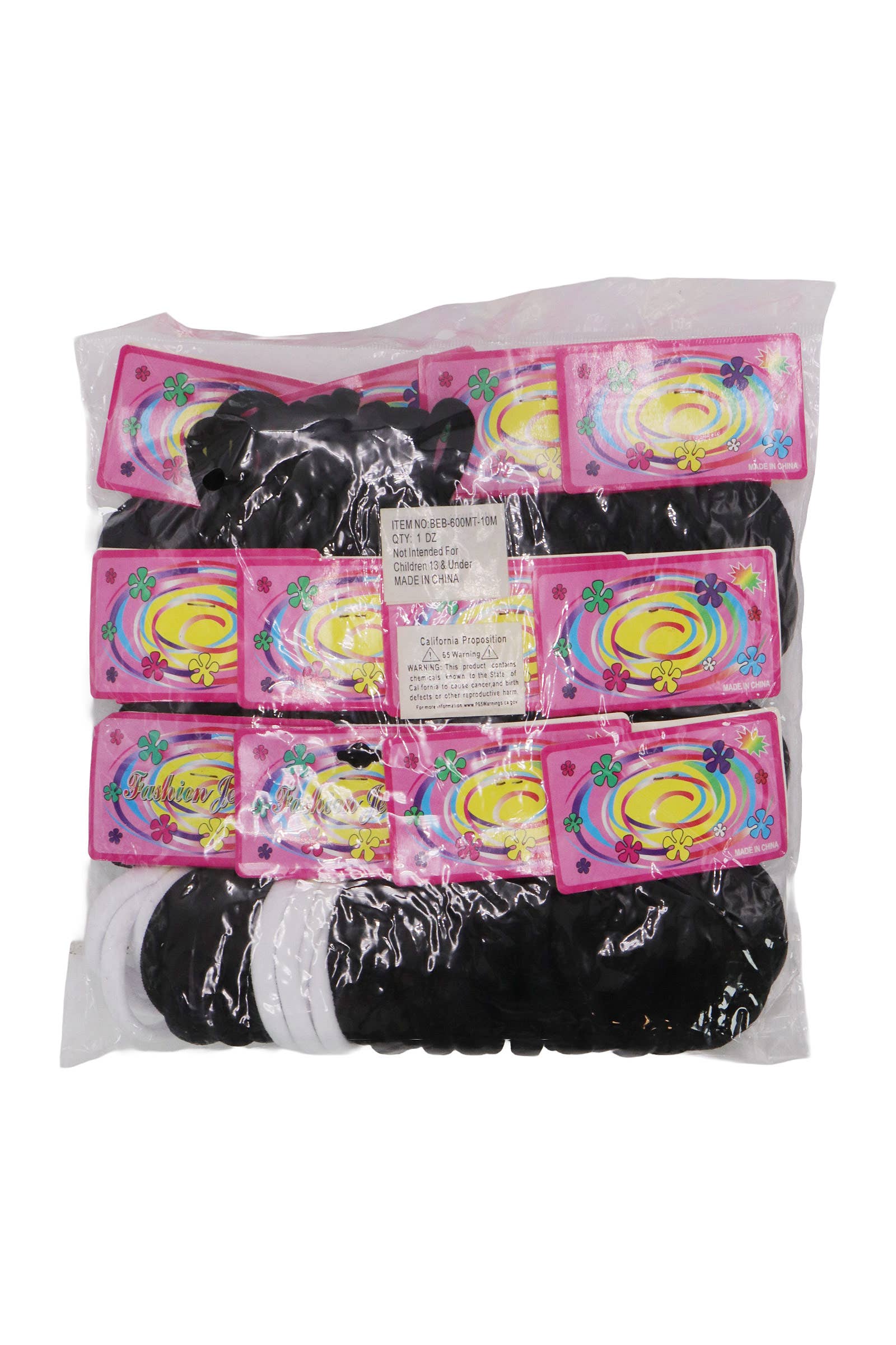 ASSORTED 10 Count Elastic Ponytail Holder Hair Ties for wholesale on Faire2