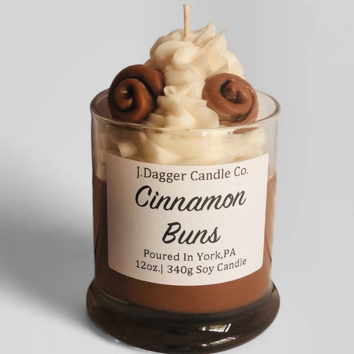 J Dagger Candle Co. - Wholesale Jar/Filled Candle - Cinnamon Buns Soy Dessert Candle, 12oz.