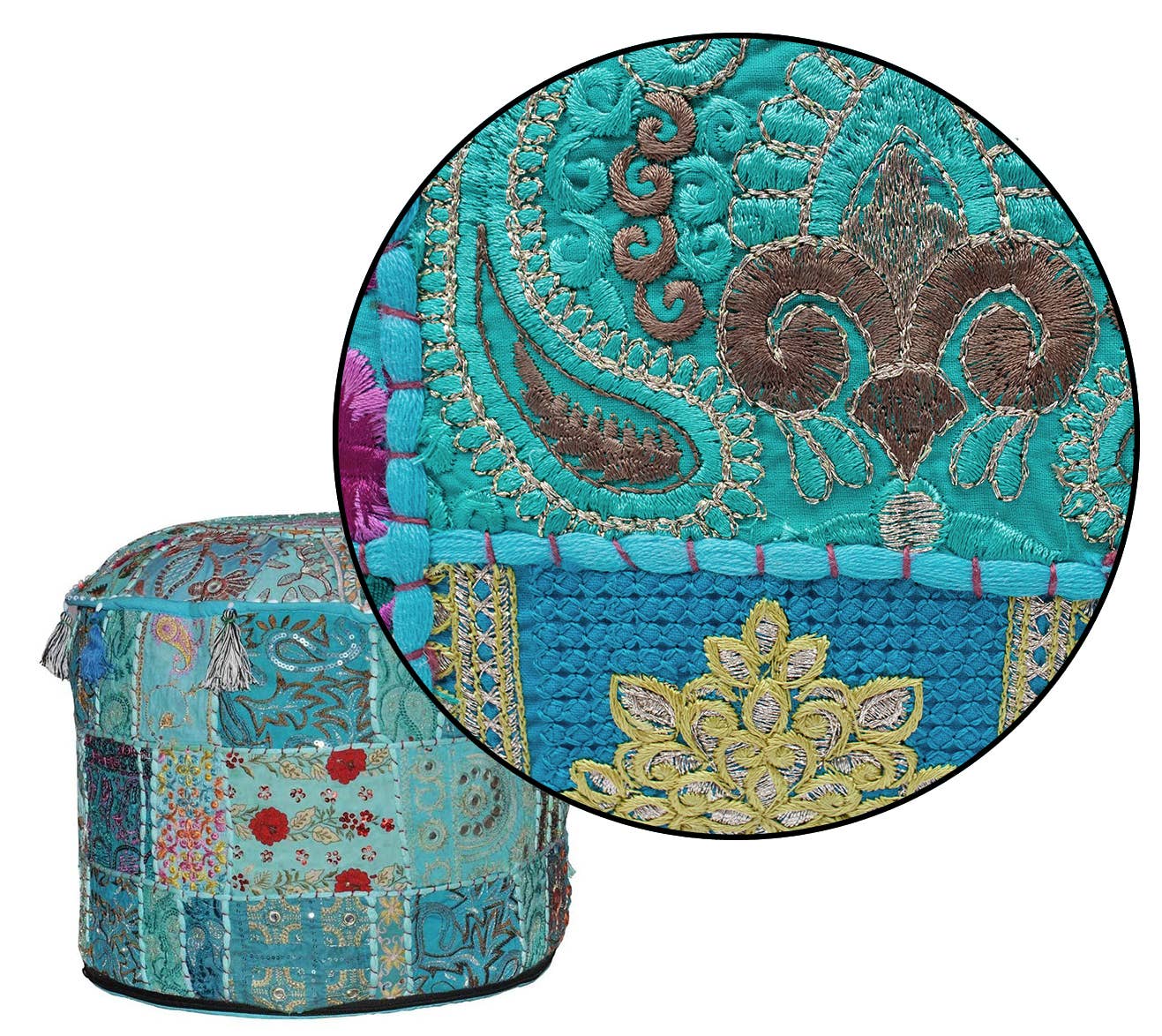 Aakriti Inc. - Wholesale Pouf - Aakriti Gallery Indian Pouf Footstool Ethnic Pouf Cover49