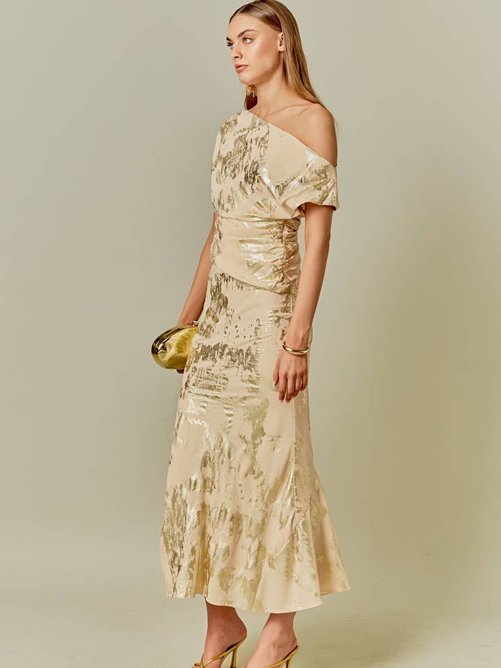 Tryckt foliekjol i maxilängd för wholesale av Endless Rose