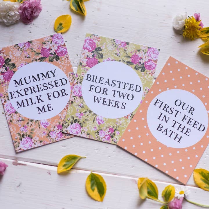 Bright Floral Breastfeeding Journey Cards ® for wholesale by Dios Designs