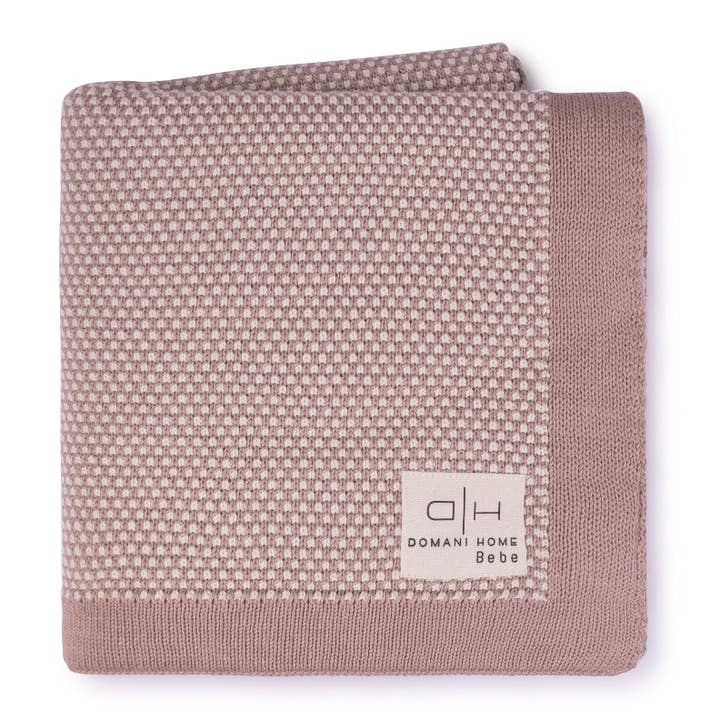 DH Stipple Pale Pink Baby Blanket for wholesale by Domani Home