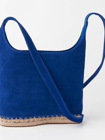 A Camurça Amélia Mini Hobo - Cobalto por atacado de Sole Purpose Handbags