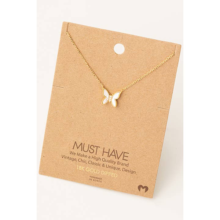 Fame Accessories - Wholesale Pendant/Charm Necklace - Mini Butterfly Pendant Necklace