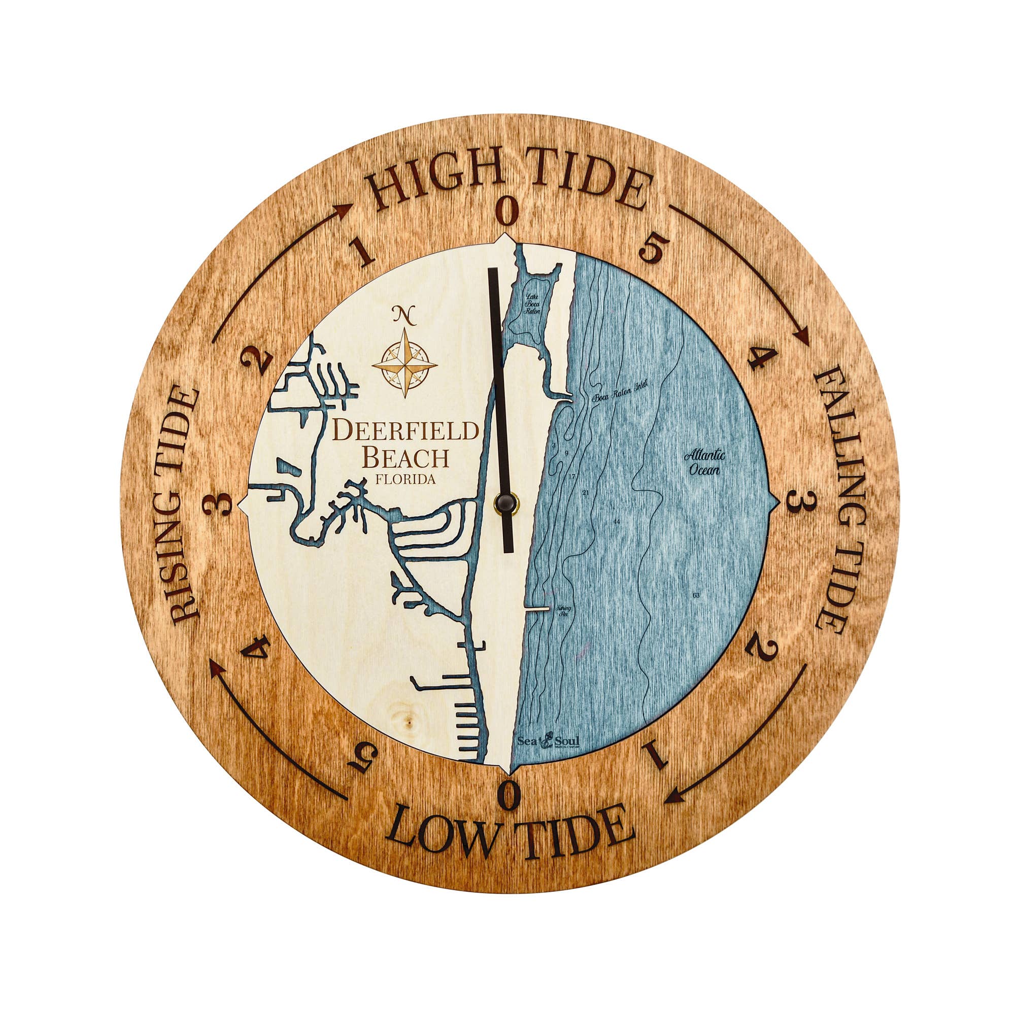 Sea & Soul Nautical Chart Art - Wholesale Wall Clock - Florida East Coast Nautical Chart Tide Clock-Many Locations55