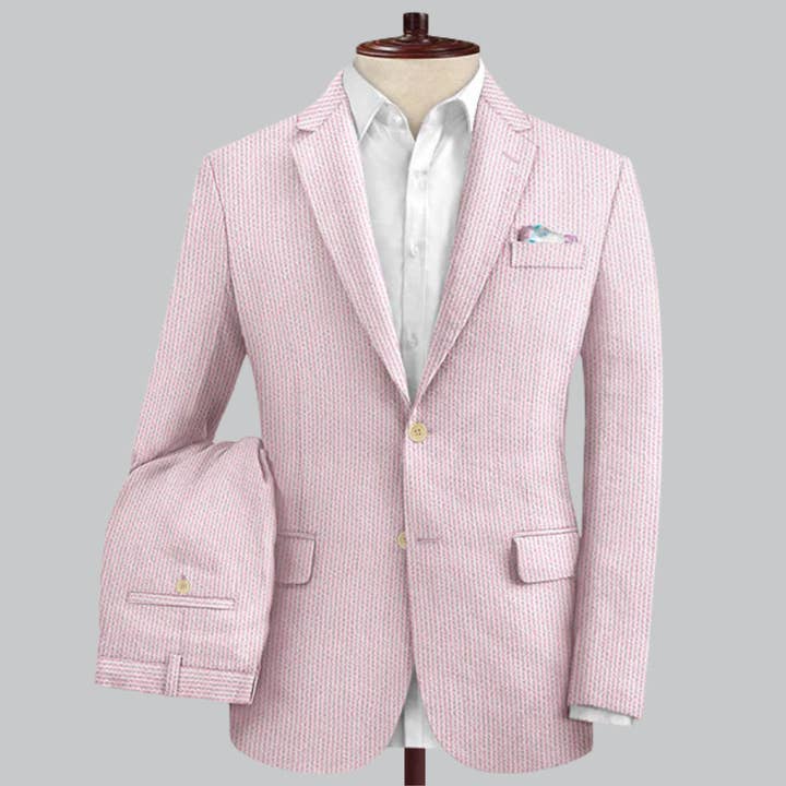 Ferrecci - Wholesale Suit Set - Men's - Ferrecci - Men's Slim Fit Two Button Seersucker Suit21