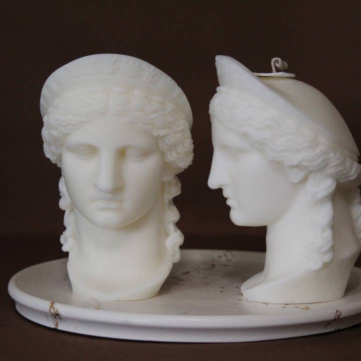 Bougie de déesse, bougie de sculpture, bougie Athéna pour la vente par Aguas Claras Organics