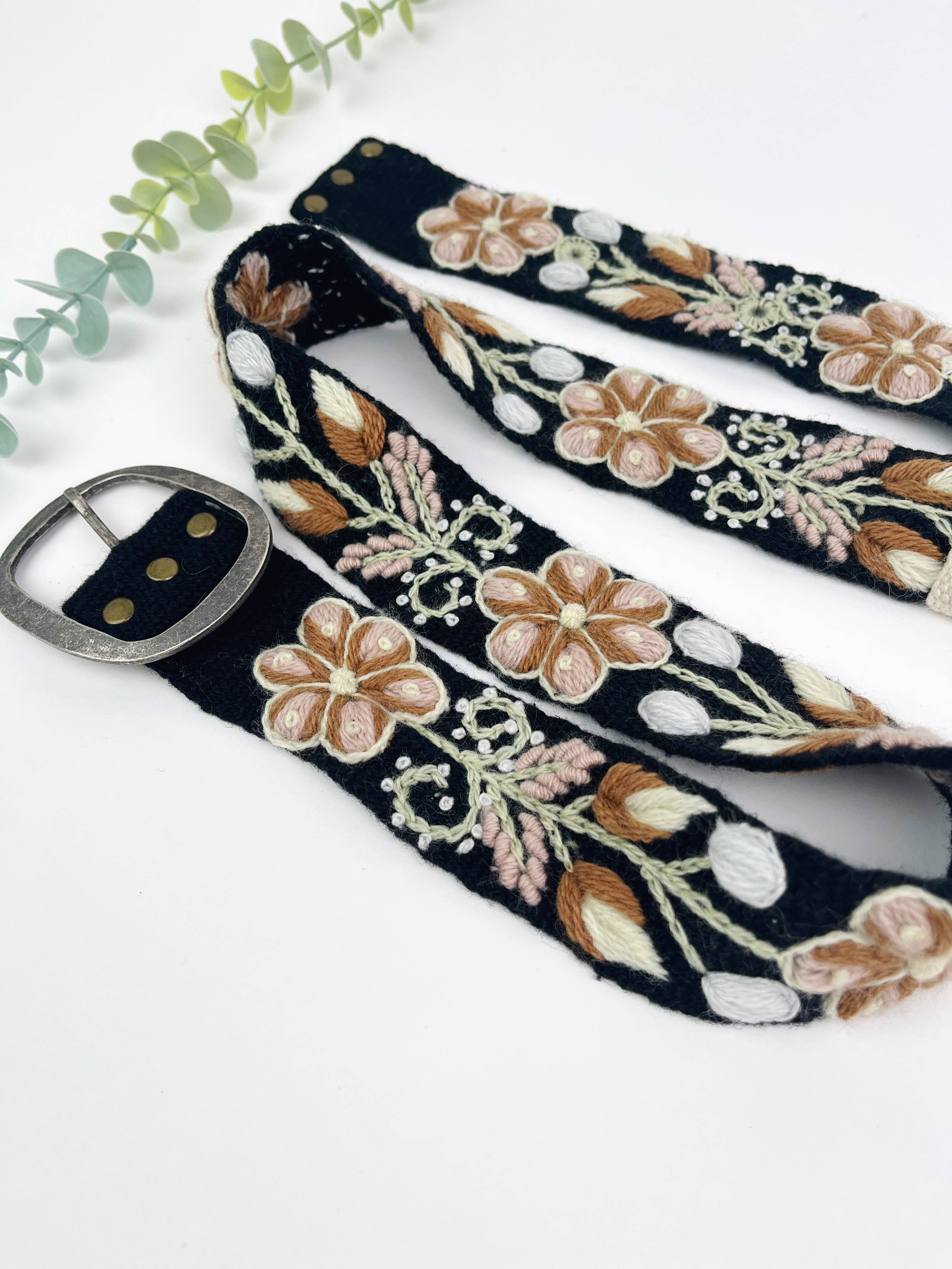 Artesana Love - Wholesale Belt - Women's - Cappuccino Wide Embroidered Belt